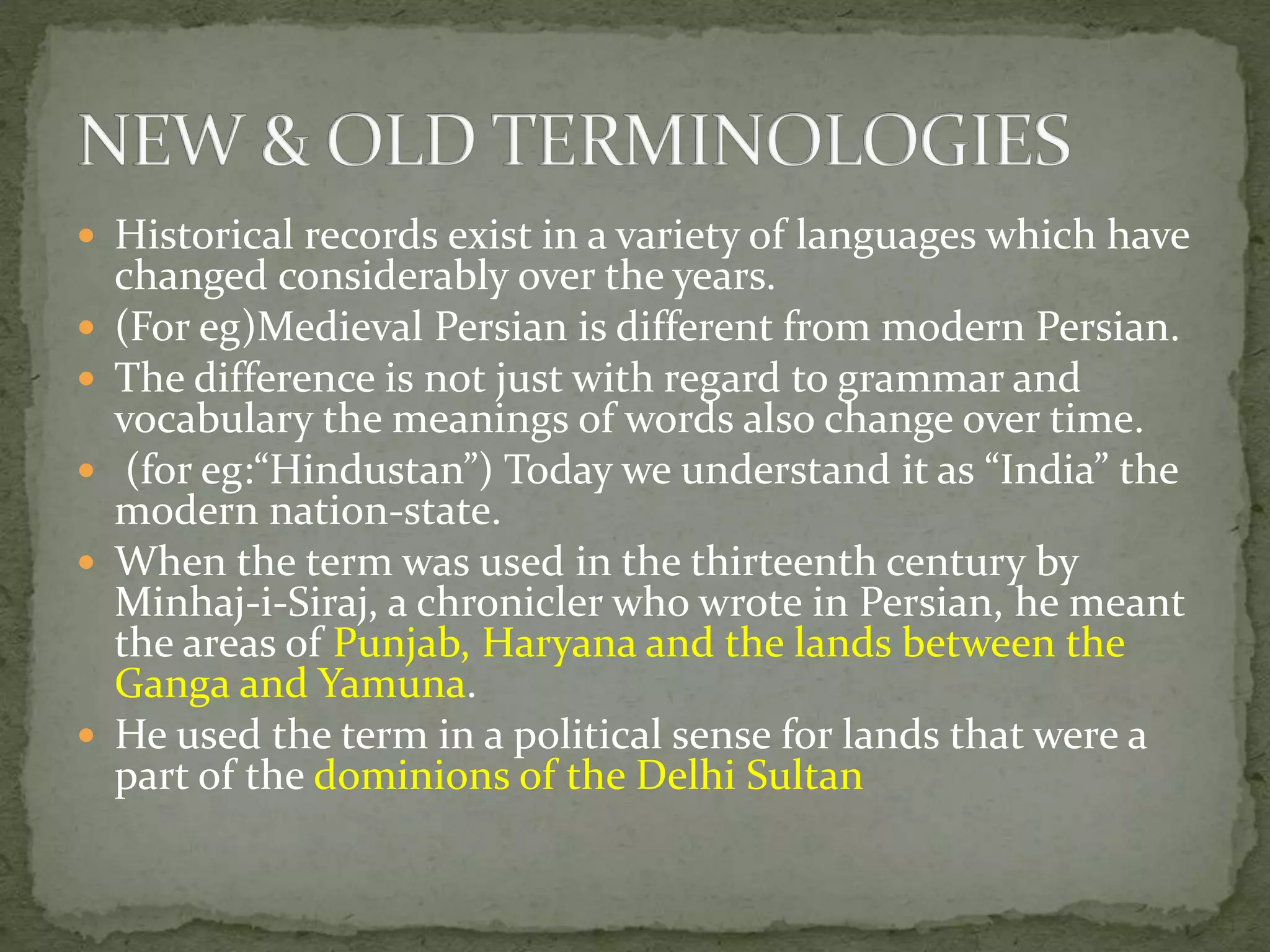 Class 7th Tracing changes through a thousand years PPT