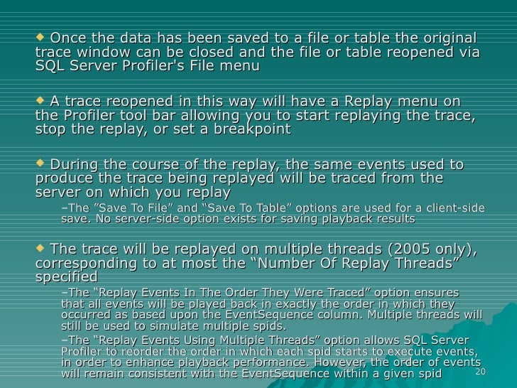 Tracing Sql Server 2005