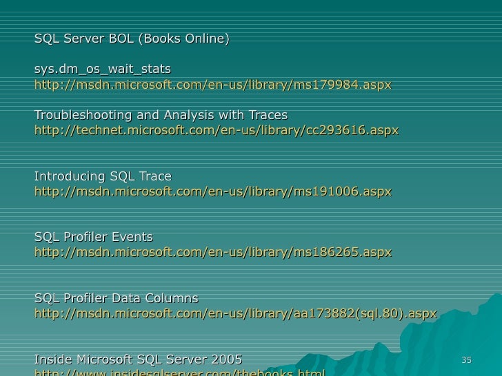 Tracing Sql Server 2005