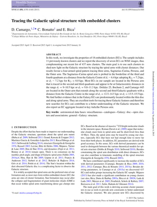 MNRAS 450, 4150–4160 (2015) doi:10.1093/mnras/stv840
Tracing the Galactic spiral structure with embedded clusters
D. Camar...