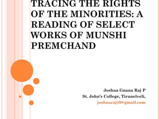 Tracing the rights of the minorities through select works of ...