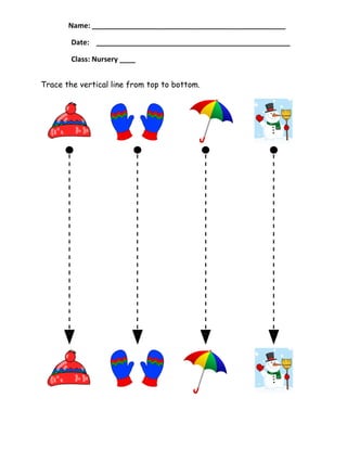 tracing vertical lines