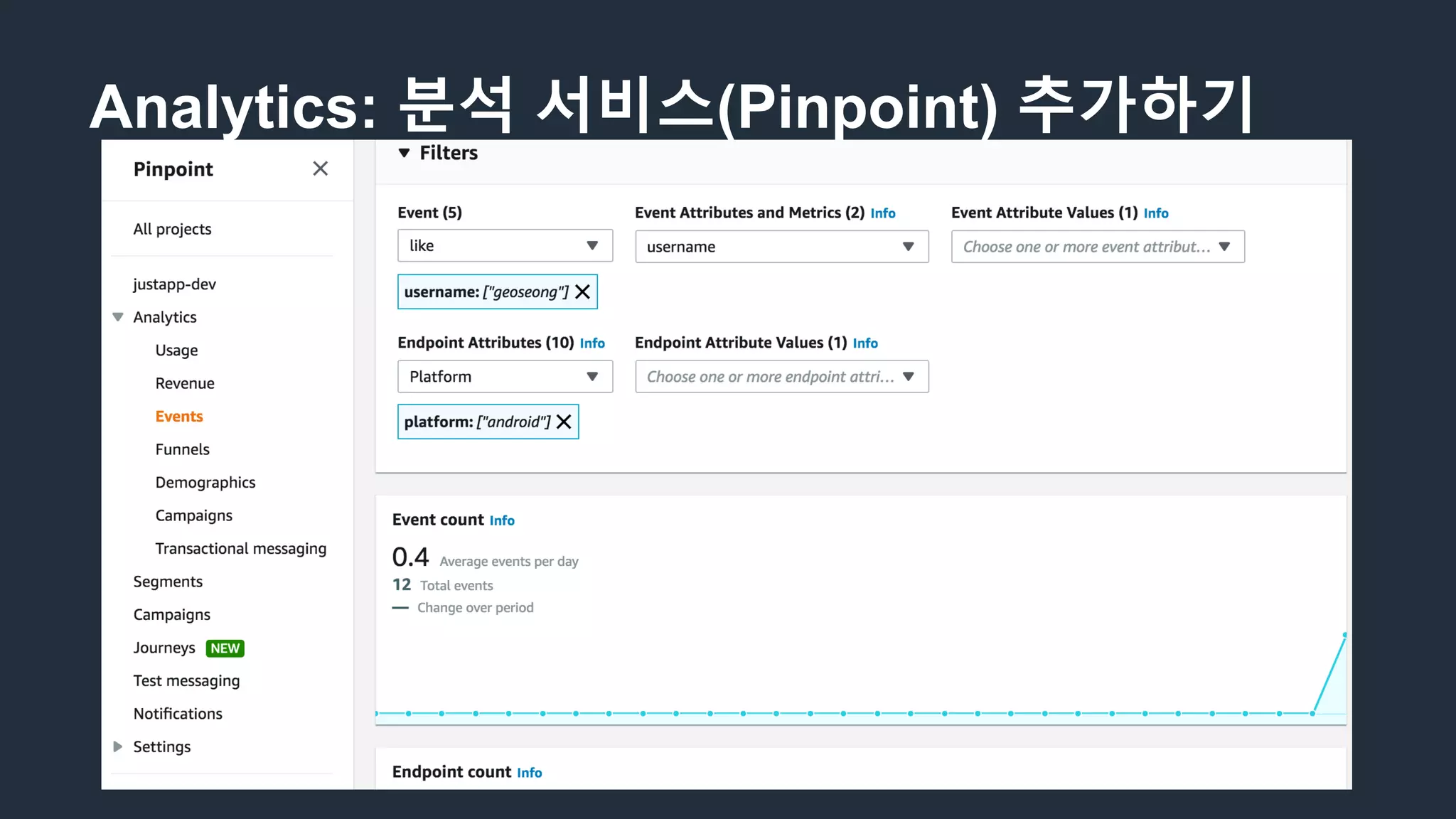 Analytics: 분석 서비스(Pinpoint) 추가하기
 