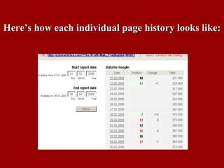 Here’s how each individual page history looks like: