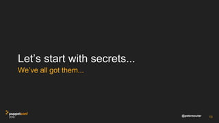 @petersouter
Let’s start with secrets...
13
We’ve all got them...
 