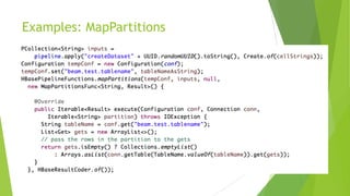 Examples: MapPartitions
 