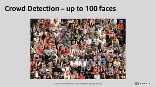 © 2018, Amazon Web Services, Inc. or its affiliates. All rights reserved.
Crowd Detection – up to 100 faces
 