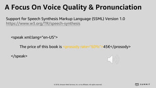 © 2018, Amazon Web Services, Inc. or its affiliates. All rights reserved.
<speak xml:lang="en-US">
The price of this book ...