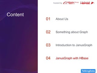 hosted by
Content
01
02
04
03
About Us
Something about Graph
Introduction to JanusGraph
JanusGraph with HBase
 