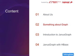 hosted by
Content
01
02
04
03
About Us
Something about Graph
Introduction to JanusGraph
JanusGraph with HBase
 