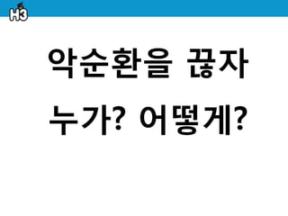악순홖을 끊자
누가? 어떻게?
 