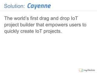 Solution:
The world’s first drag and drop IoT
project builder that empowers users to
quickly create IoT projects.
 