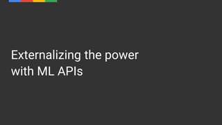Externalizing the power
with ML APIs
 