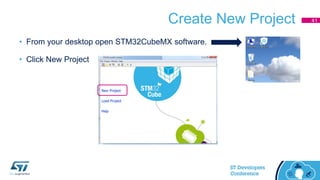 Create New Project
• From your desktop open STM32CubeMX software.
• Click New Project
41
 