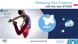 Releasing Your Creativity
with the new STM32
www.st.com/stm32
/STM32
@ST_World
st.com/e2e
84
 