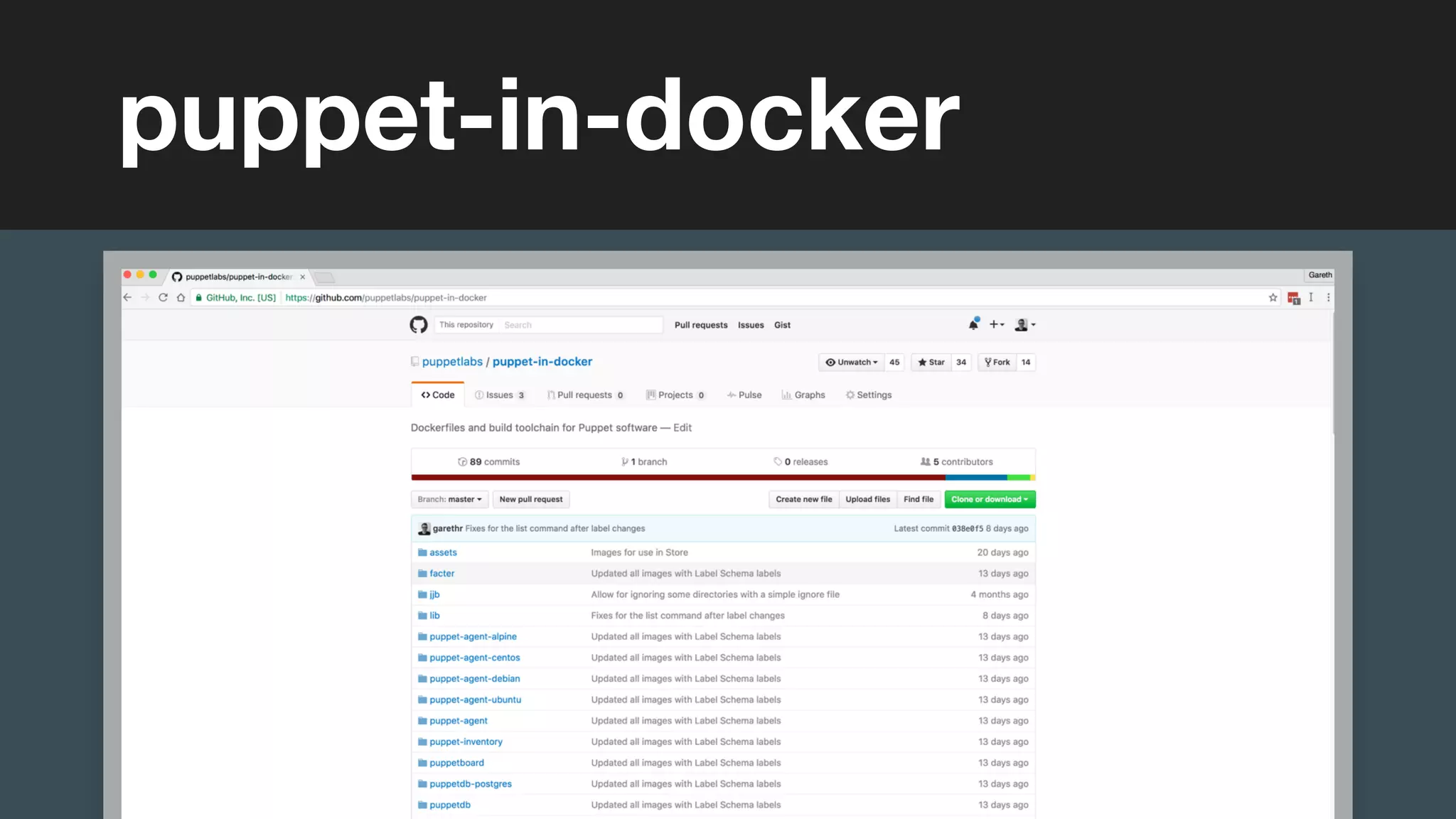 (without introducing more risk)
puppet-in-docker
 
