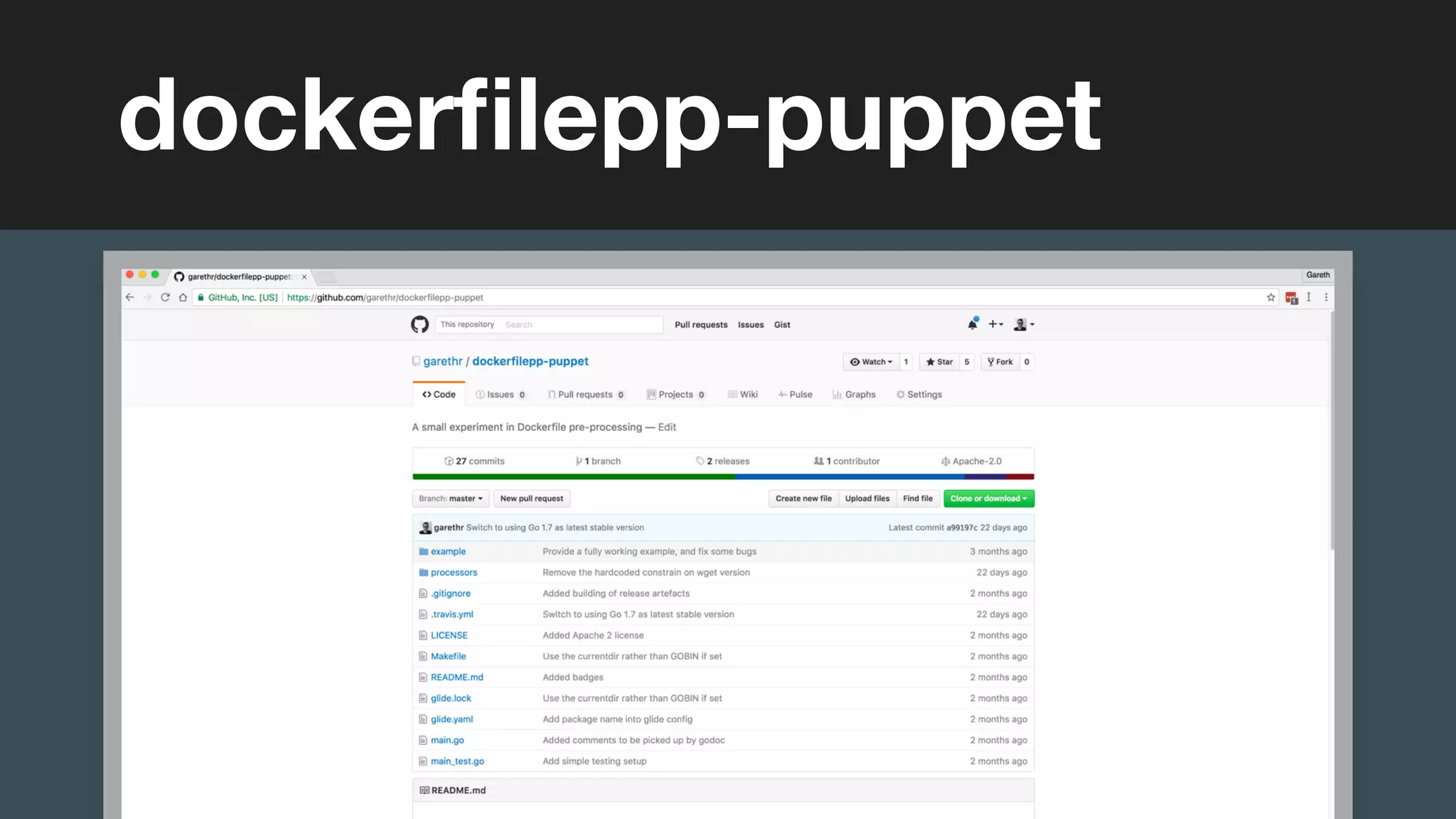 (without introducing more risk)
dockerﬁlepp-puppet
 