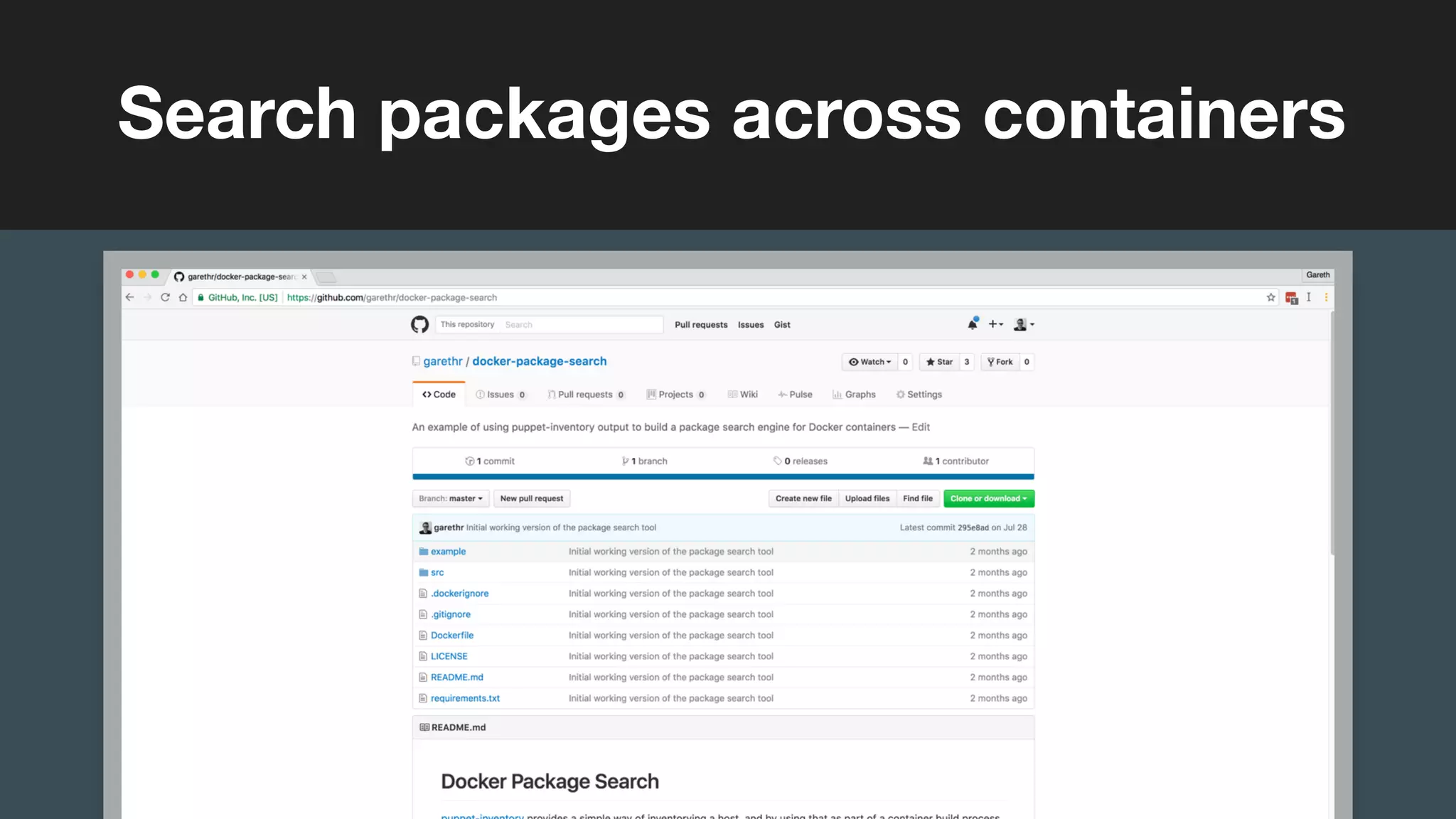 (without introducing more risk)
Search packages across containers
 