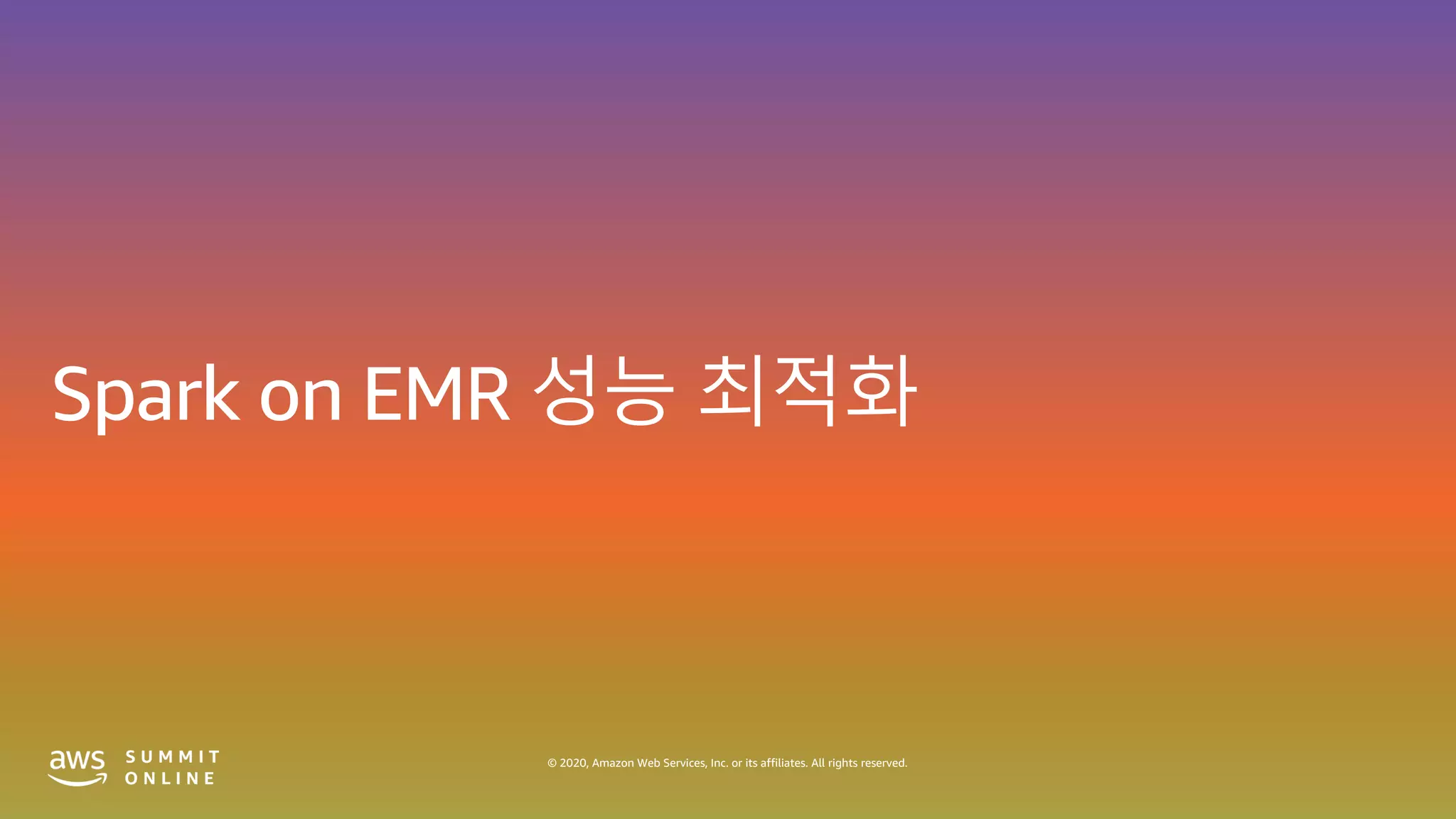 © 2020, Amazon Web Services, Inc. or its affiliates. All rights reserved.
 