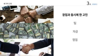 창업과 동시에 한 고민
팀
자금
영업
3장 _ 모빌테크세 가지 고민
 