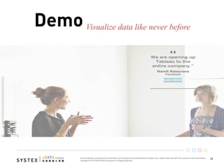 33	
  
Demo Visualize data like never before
 
