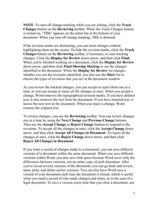 Track changes word 2003 | DOC