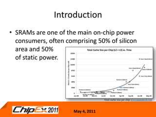 IntroductionSRAMs are one of the main on-chip power consumers, often comprising 50% of silicon area and 50% of static power.3Total cache size per chip www.anandtech.com