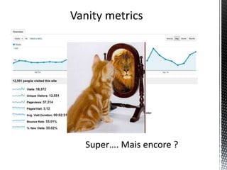 Vanity metrics




  Super…. Mais encore ?
 