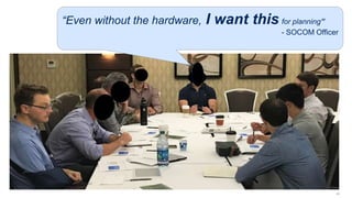42
“Even without the hardware, I want this for planning”
- SOCOM Officer
 