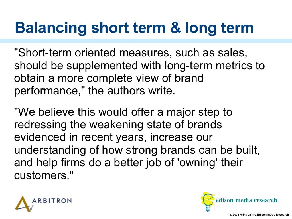 Balancing short term & long