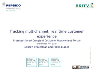 Tracking multichannel, real time customer
               experience
 Presentation to Cranfield Customer Management Forum
                   November 17th 2010
         Lauren Praverman and Fiona Blades




                                                       WWW.MESHPLANNING.COM
                                                             1
 