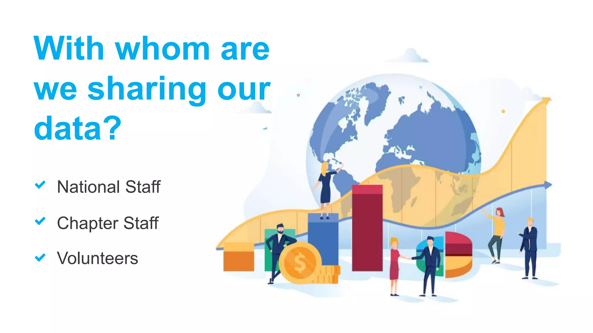 National Staff
Volunteers
Chapter Staff
With whom are
we sharing our
data?
 