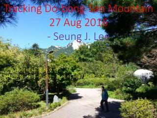 Tracking Do-bong-San Mountain
27 Aug 2016
- Seung J. Lee
도봉산 역에서 올라오면
안내소를 지나 좀 쉬는 곳에서 바라본 만장봉
 