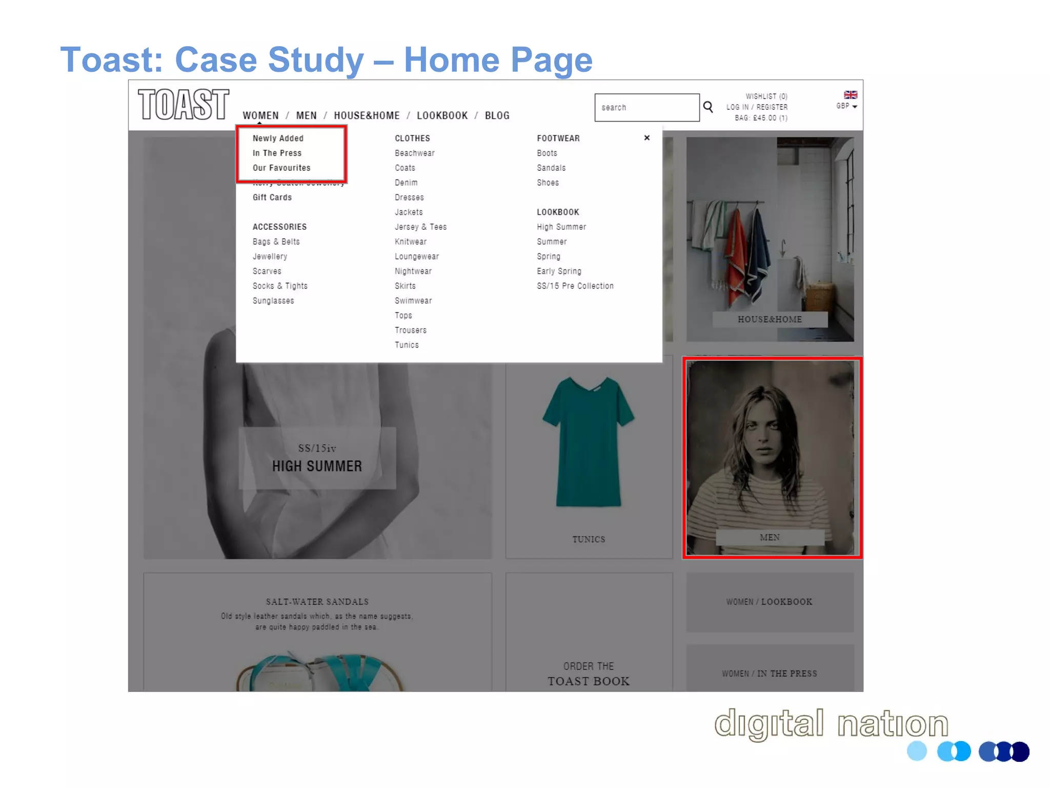 Toast: Case Study – Home Page
 