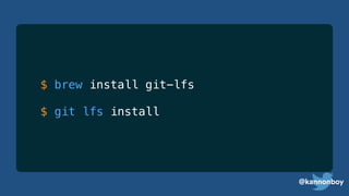 @kannonboy
$ brew install git-lfs
$ git lfs install
 