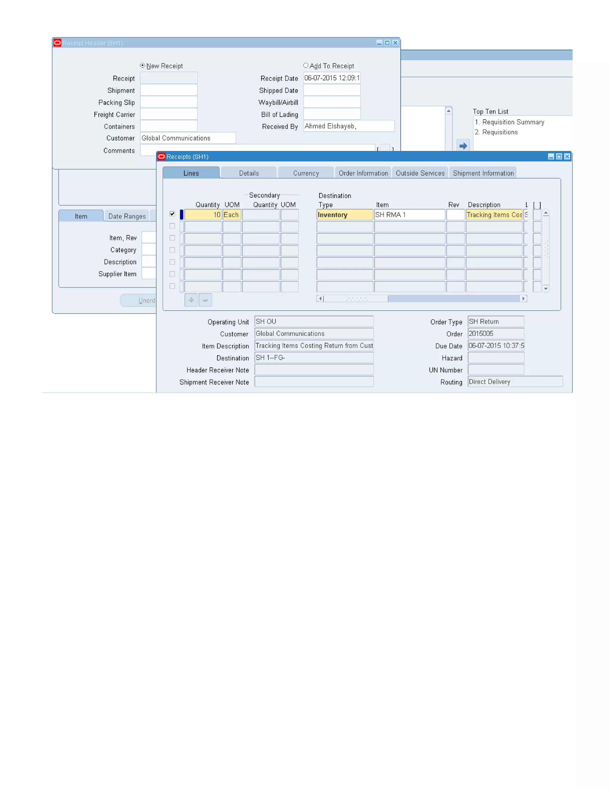 Oracle EBS Tracking items costing return from customer | DOCX