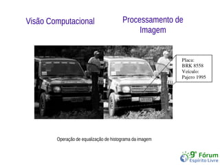 Visão Computacional Processamento de 
Imagem 
Operação de equalização de histograma da imagem 
 