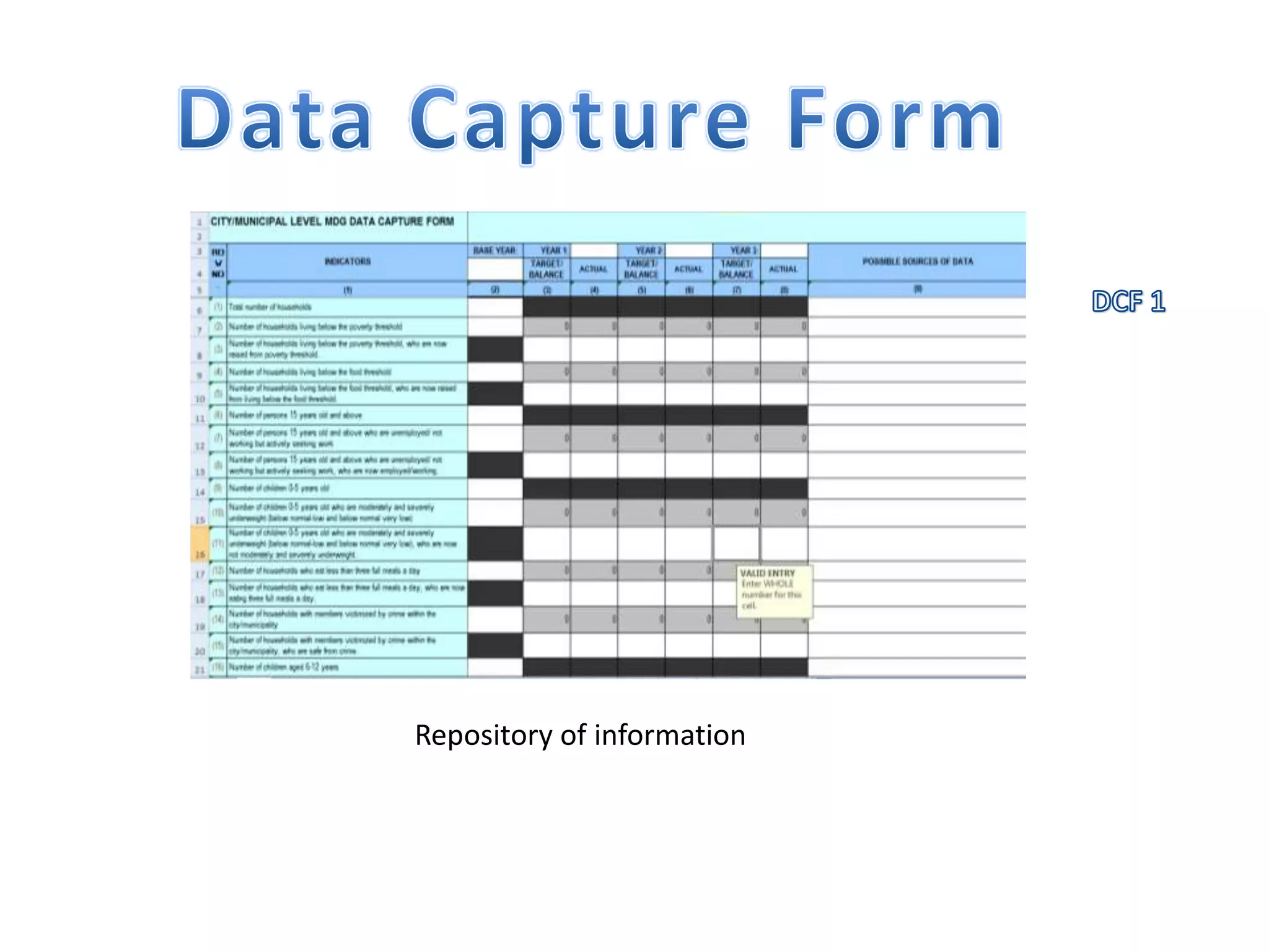 Repository of information
 