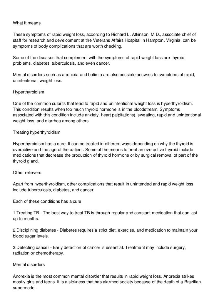 Tracking The Symptoms Of Rapid Weight Loss Tracking The Symptoms Of Rapid Weight Loss