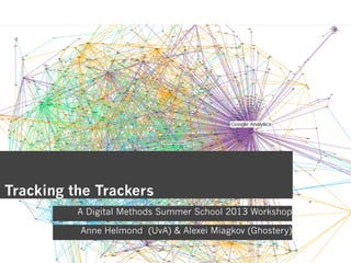 Tracking the Trackers
A Digital Methods Summer School 2013 Workshop
Anne Helmond (UvA) & Alexei Miagkov (Ghostery)
 
