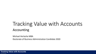 Tracking Value with Accounts
Accounting
Michael Herlache MBA
Doctorate of Business Administration Candidate 2020
Tracking Value with Accounts
Accounting
 