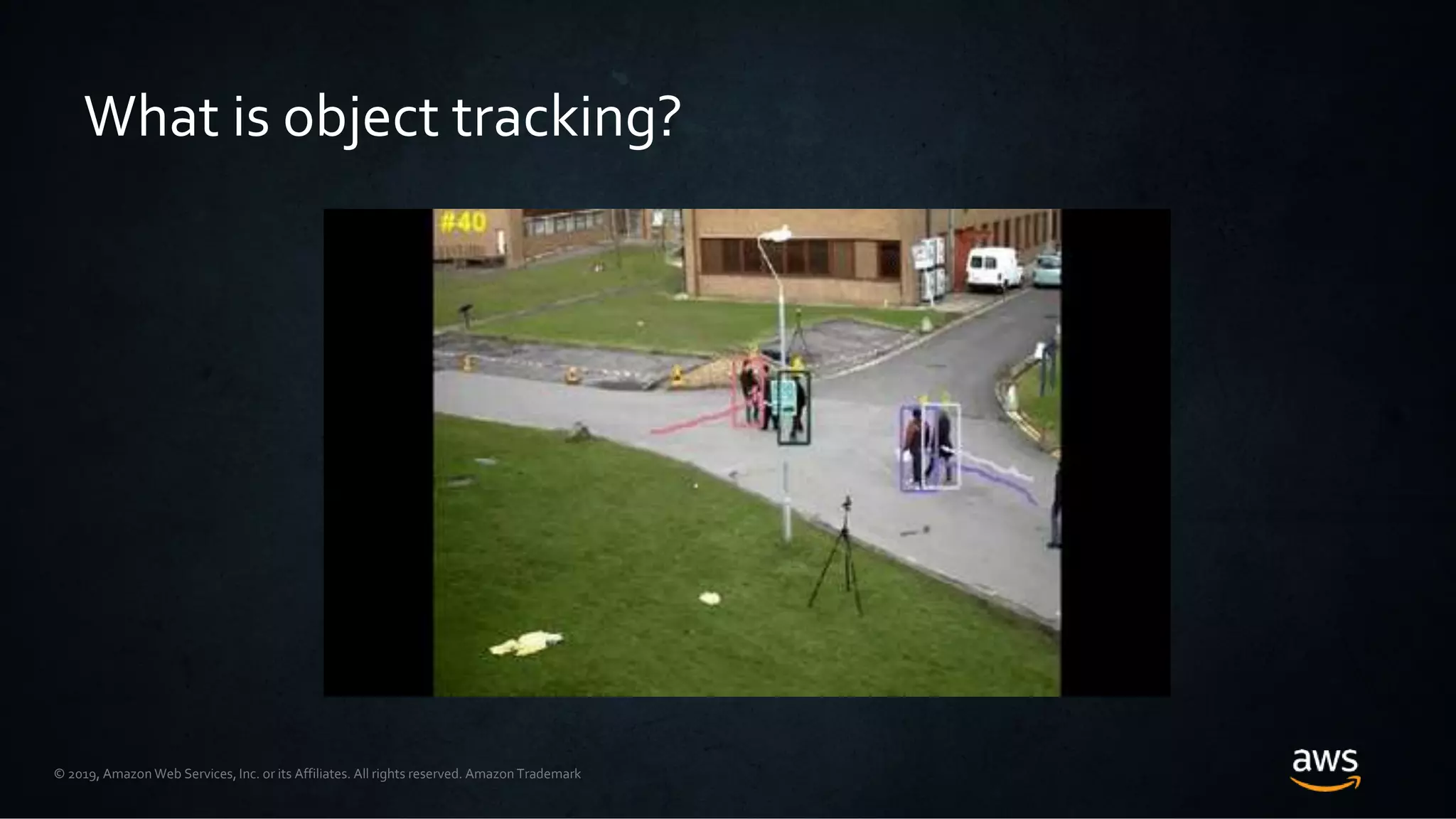 © 2019, Amazon Web Services, Inc. or its Affiliates. All rights reserved. Amazon Trademark
What is object tracking?
 