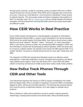 Track It, Block It, Get It Back — CEIR in Action | PDF