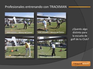 Profesionales entrenando con TRACKMAN




                                                                        ¿Querés algo
 RAFA GOMEZ | Abierto del Centro   JOSÉ CÓCERES | Abierto del Centro    distinto para
                                                                        la escuela de
                                                                       golf de tu Club?




MAXI GODOY | Abierto del Centro      ROJAS | Abierto del Centro.
 