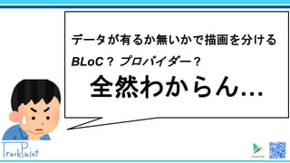 データが有るか無いかで描画を分ける
BLoC ? プロバイダー ?
全然わからん…
 