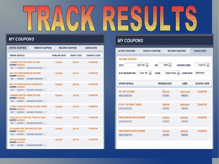 Track results slides