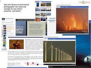 Self-Publishing Power! Now this famous environmental photographer can make and manage his own online presence, and better. 