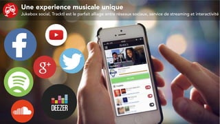 Une experience musicale unique
Jukebox social, Tracktl est le parfait alliage entre réseaux sociaux, service de streaming et interactivité
 