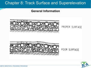 Chapter 8: Track Surface and Superelevation
General Information
 