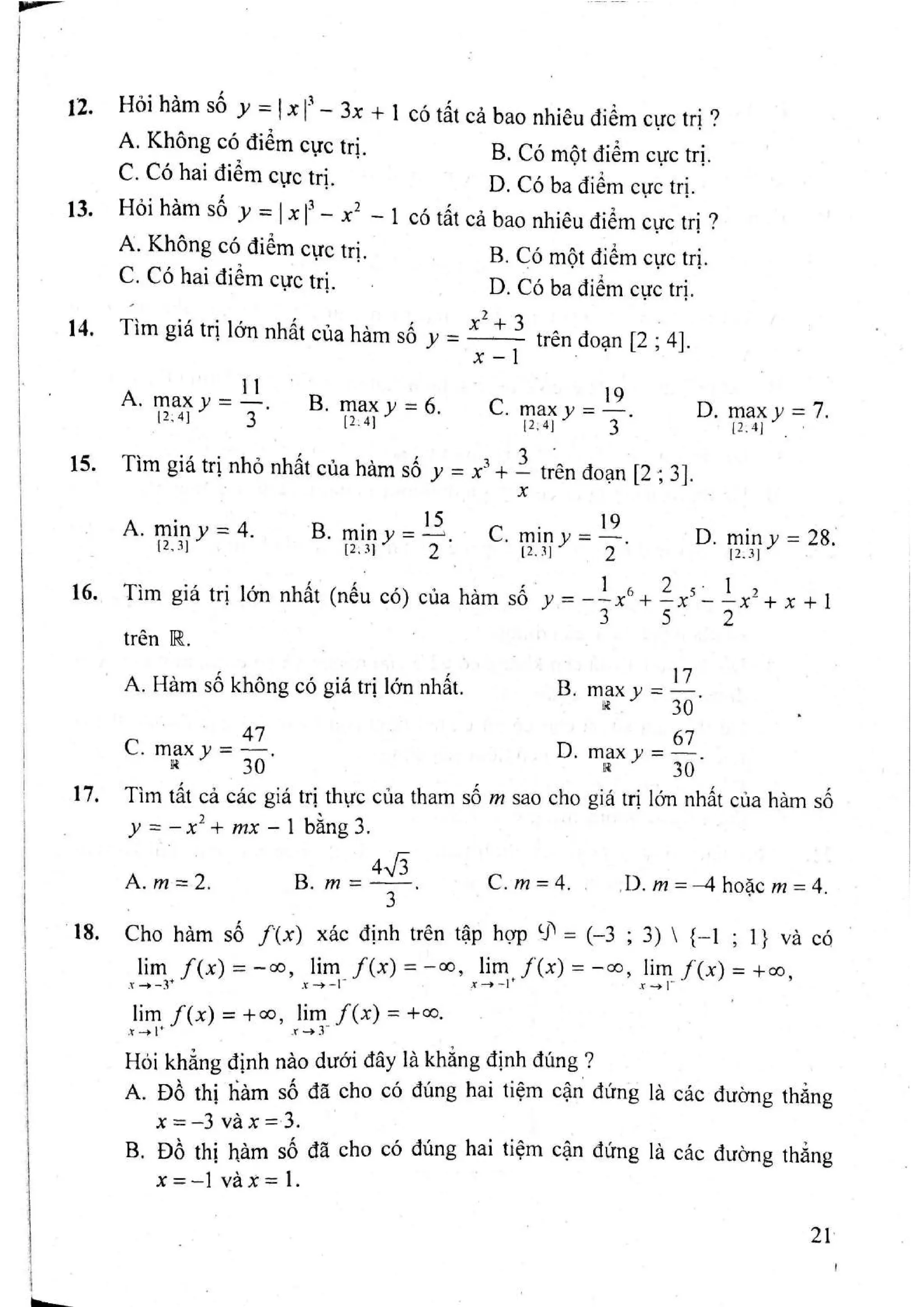 Sách trắc nghiệm Toán 12 Đoàn Quỳnh luyện thi THPT Quốc gia 2017